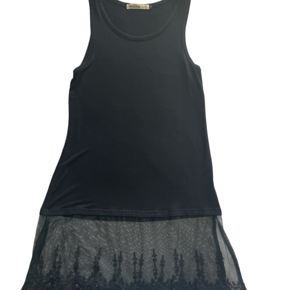 ORIGAMI by VIVIAN jersey tank with lace bottom - Picture 4 of 5